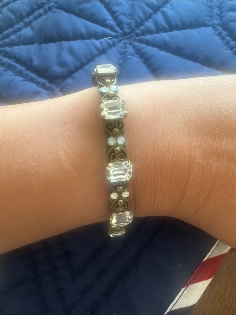 Gold Tone Sorrelli Crystal Cuff Bracelet